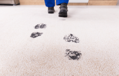 muddy footprints on carpet