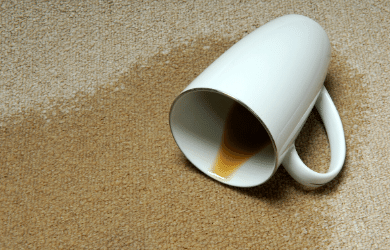 coffee cup spilled on carpet