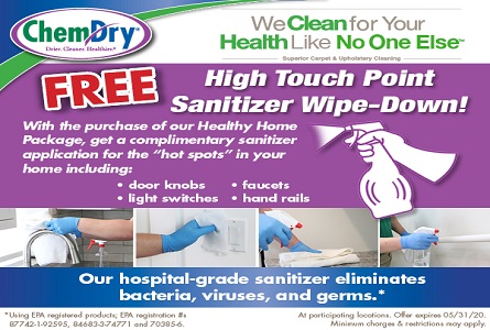 free high touch point sanitize wipe down