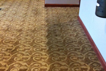 Commercial carpet before & after