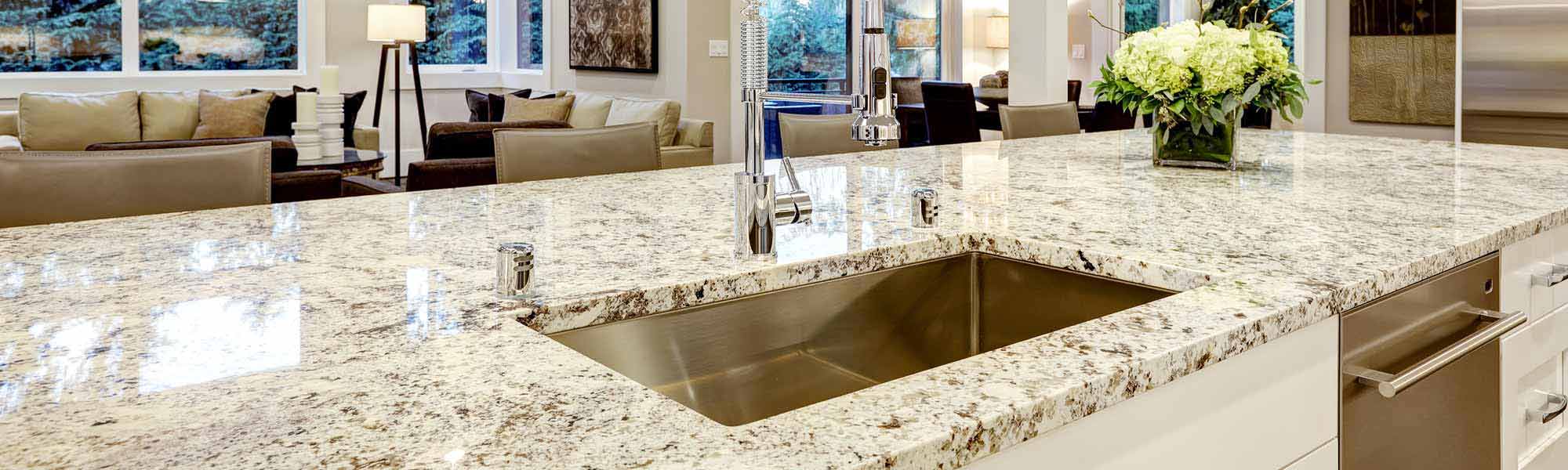 white granite countertop