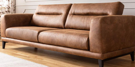 Clean brown leather couch