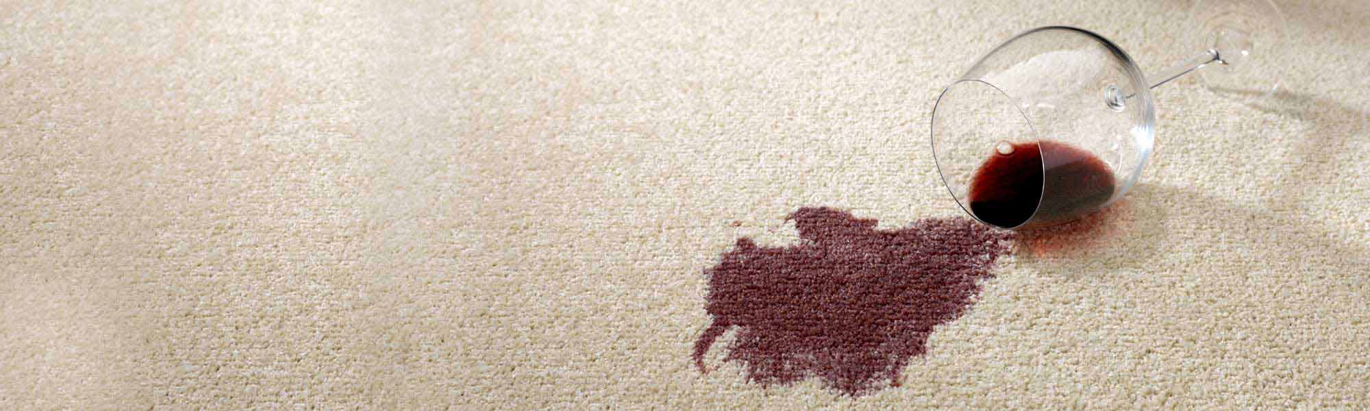 Red Wine Stain on Light Colored Carpet