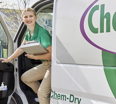 Chem-Dry technician exiting van