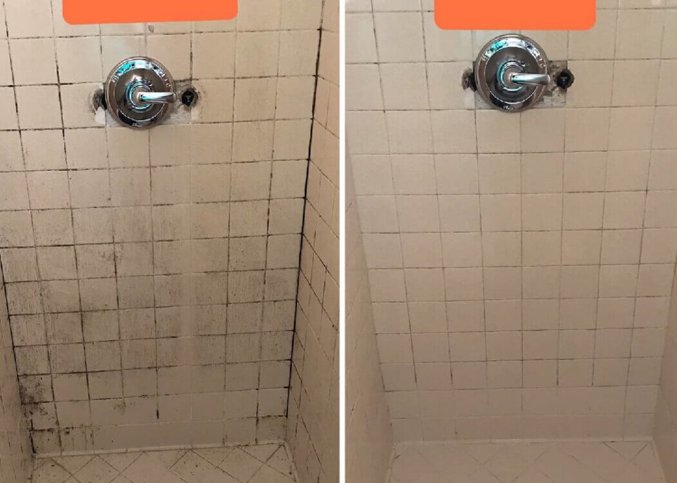 before and after tile cleaning