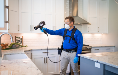 Chem-Dry technician performing a MicroPro Shield™ service