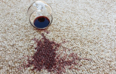 wine glass spilled on carpet