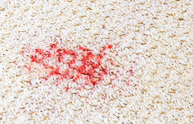 red spot on light colored carpet