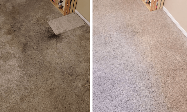 before and after carpet cleaning