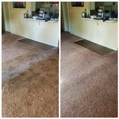before and after carpet cleaning