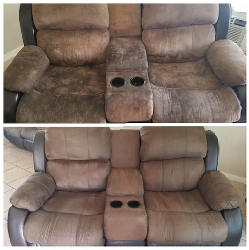 before and after upholstery cleaning