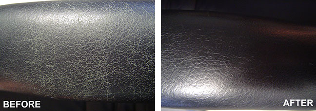 before and after leather restoration