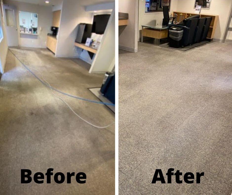 before and after carpet cleaning