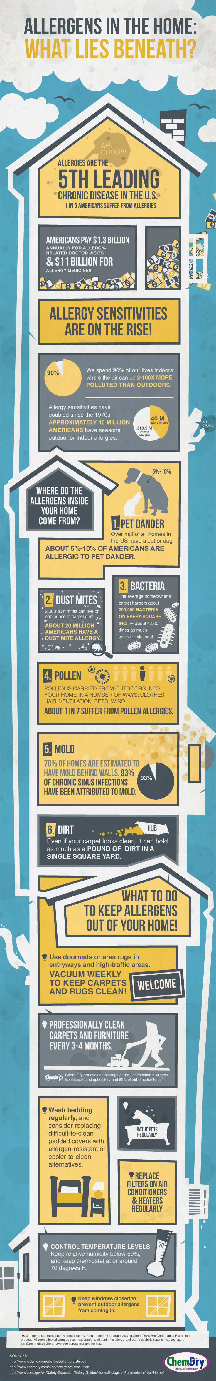 Indoor allergens infographic